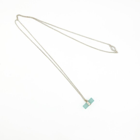 Noonday Sterling Silver And Aquamarine? Lariat Necklace - Picture 5 of 6